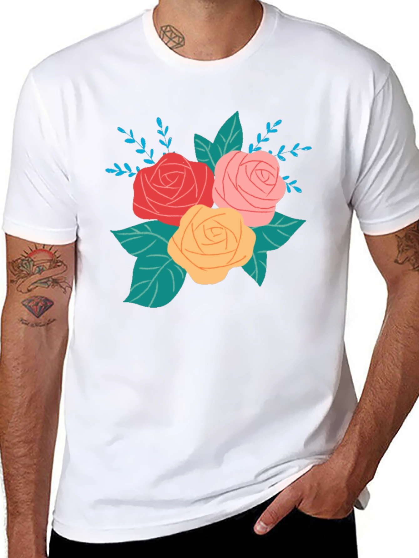 Floral Graphic Black T-Shirt
