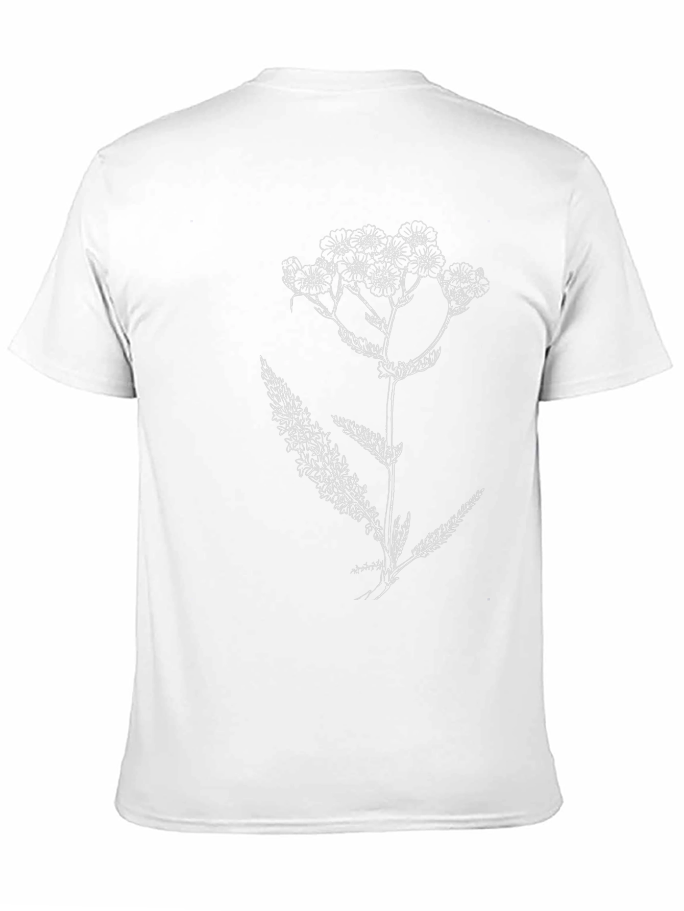 Botanical Print Tee - Black Cotton T-Shirt