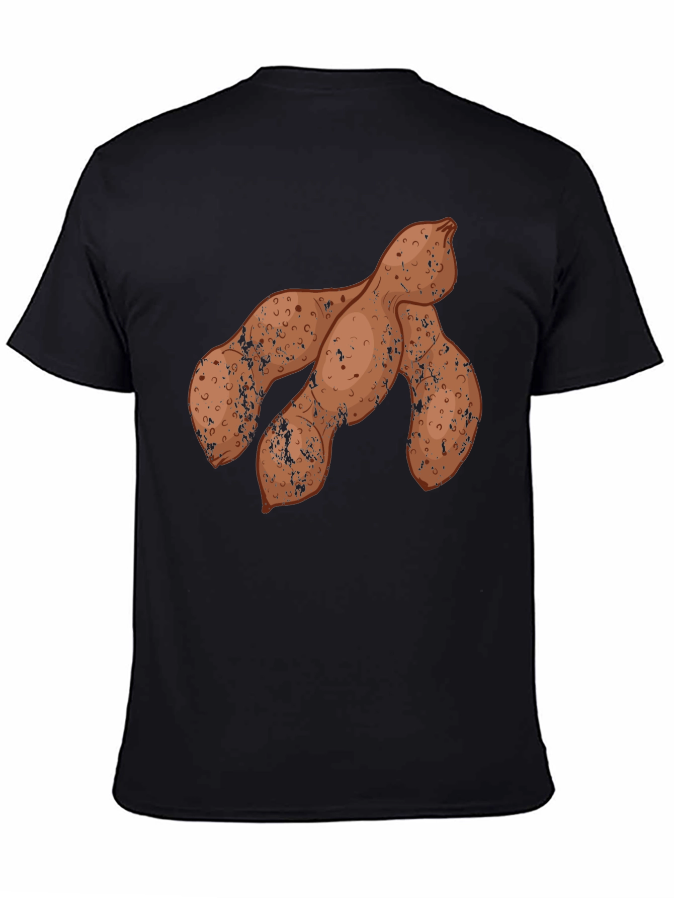 Novelty Yam Print Black Crew Neck Tee