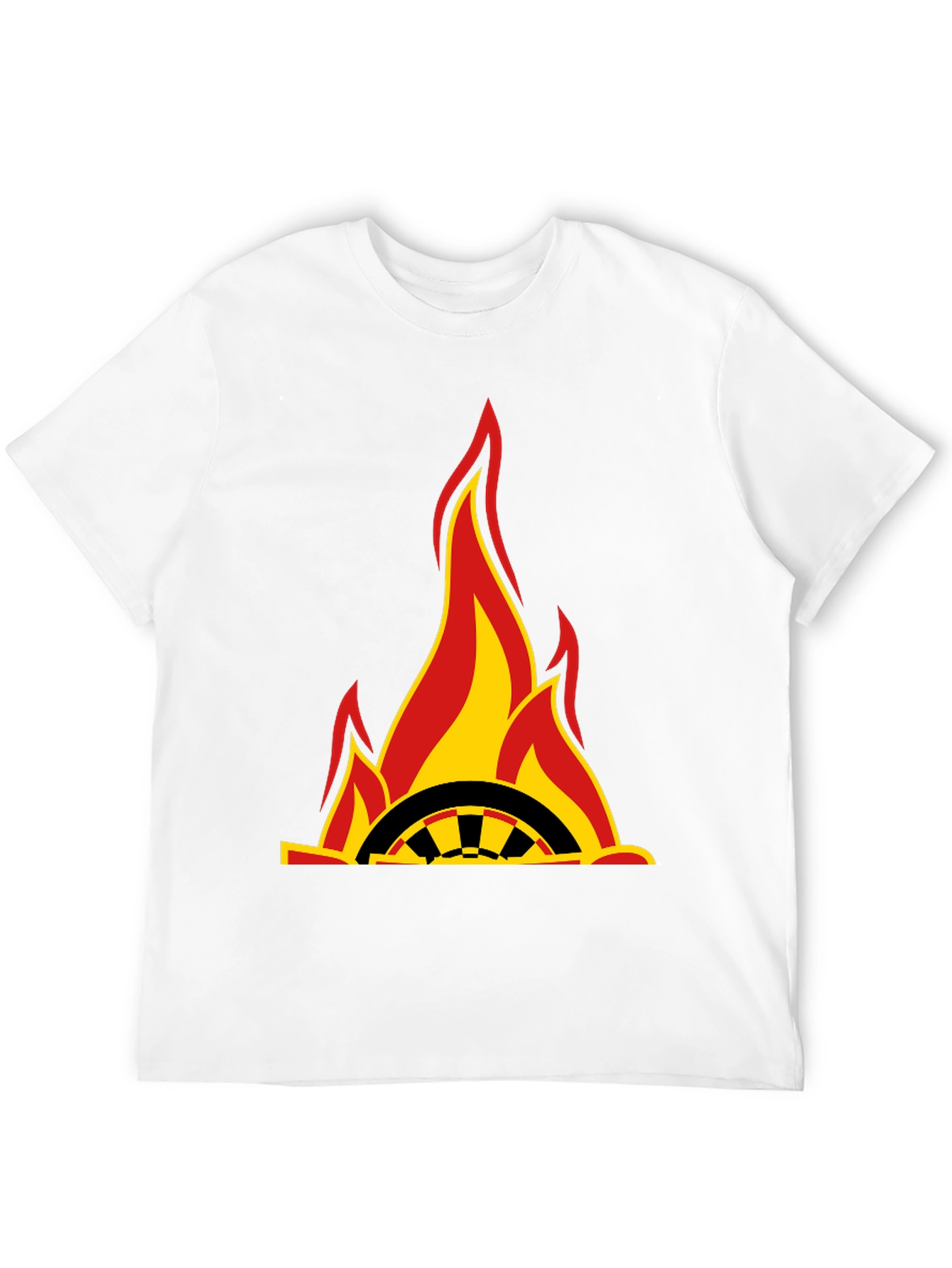 Flaming Wheel Graphic Black T-Shirt