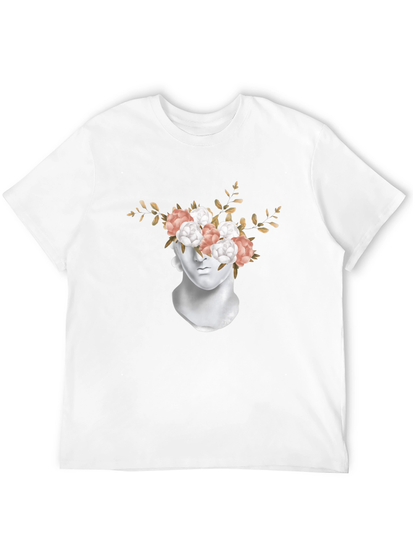 Floral Statue Graphic T-Shirt - Modern Art Tee