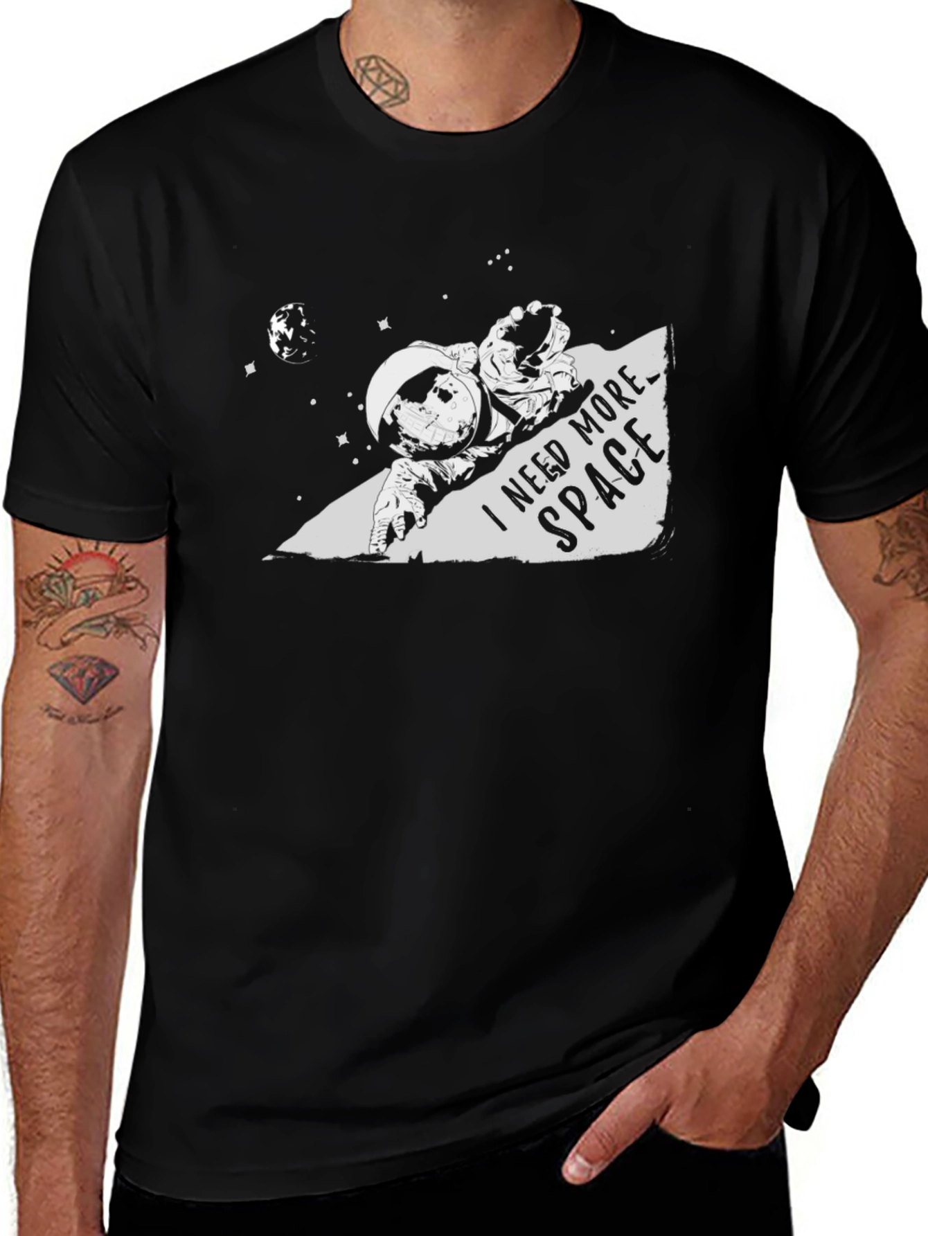 I Need More Space Graphic Tee - Black