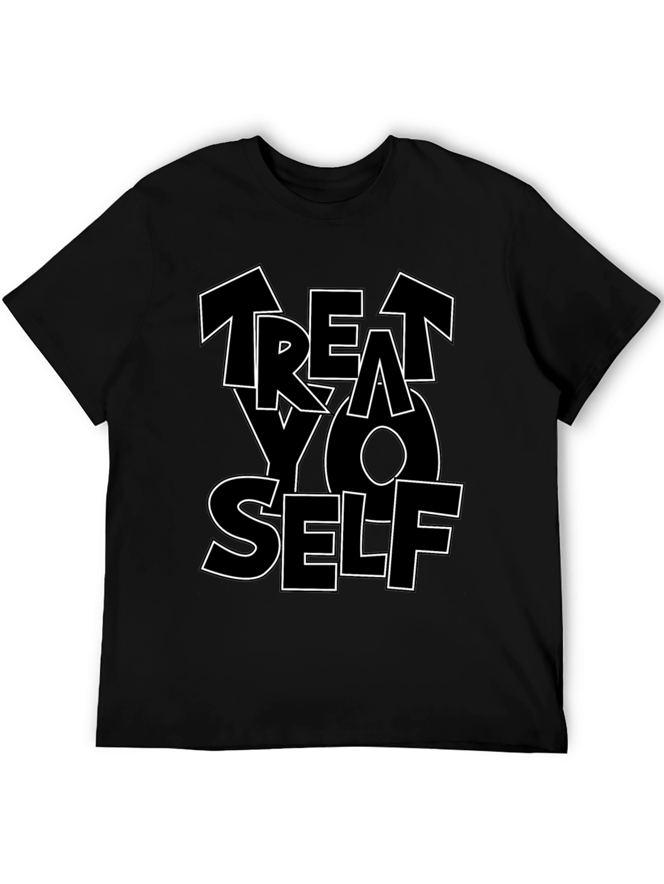 Treat Yo Self Black Graphic Tee