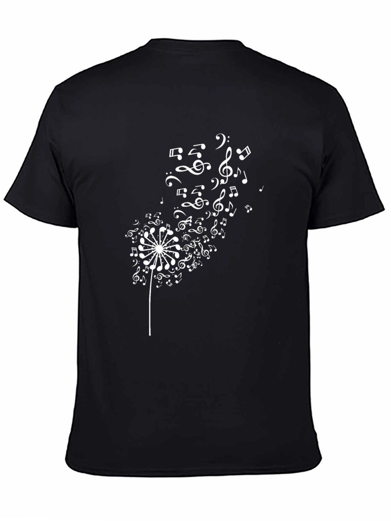 Musical Dandelion Black T-Shirt