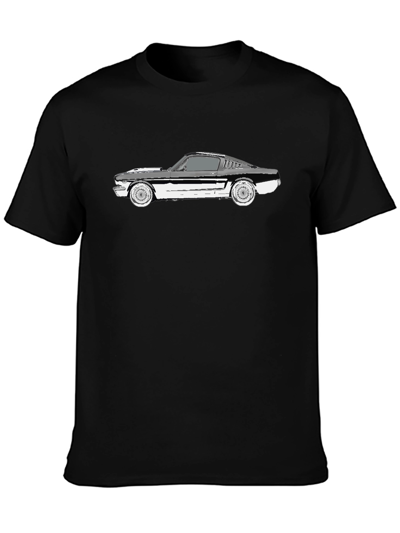 Classic Mustang Car Graphic Tee - Black