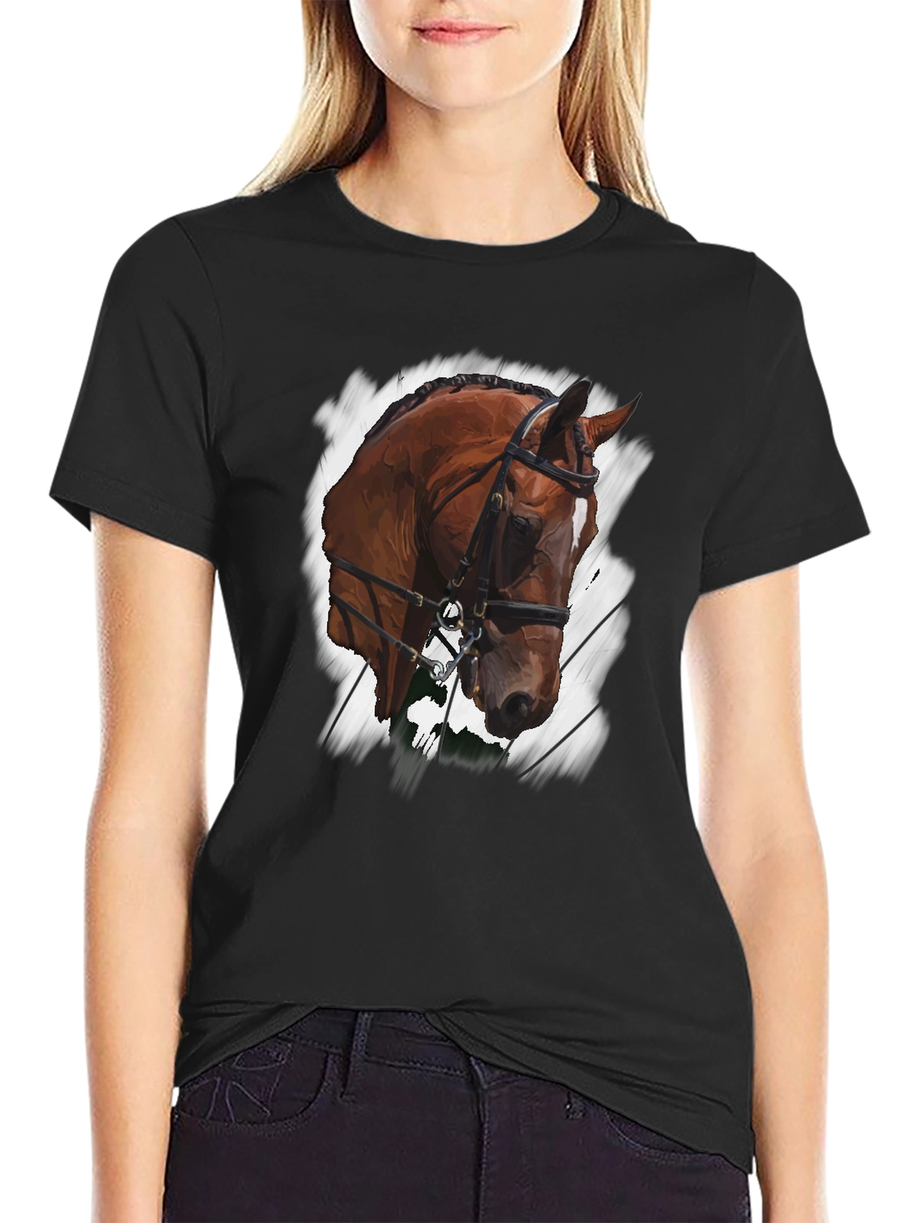 Horse Head Graphic T-Shirt - Black