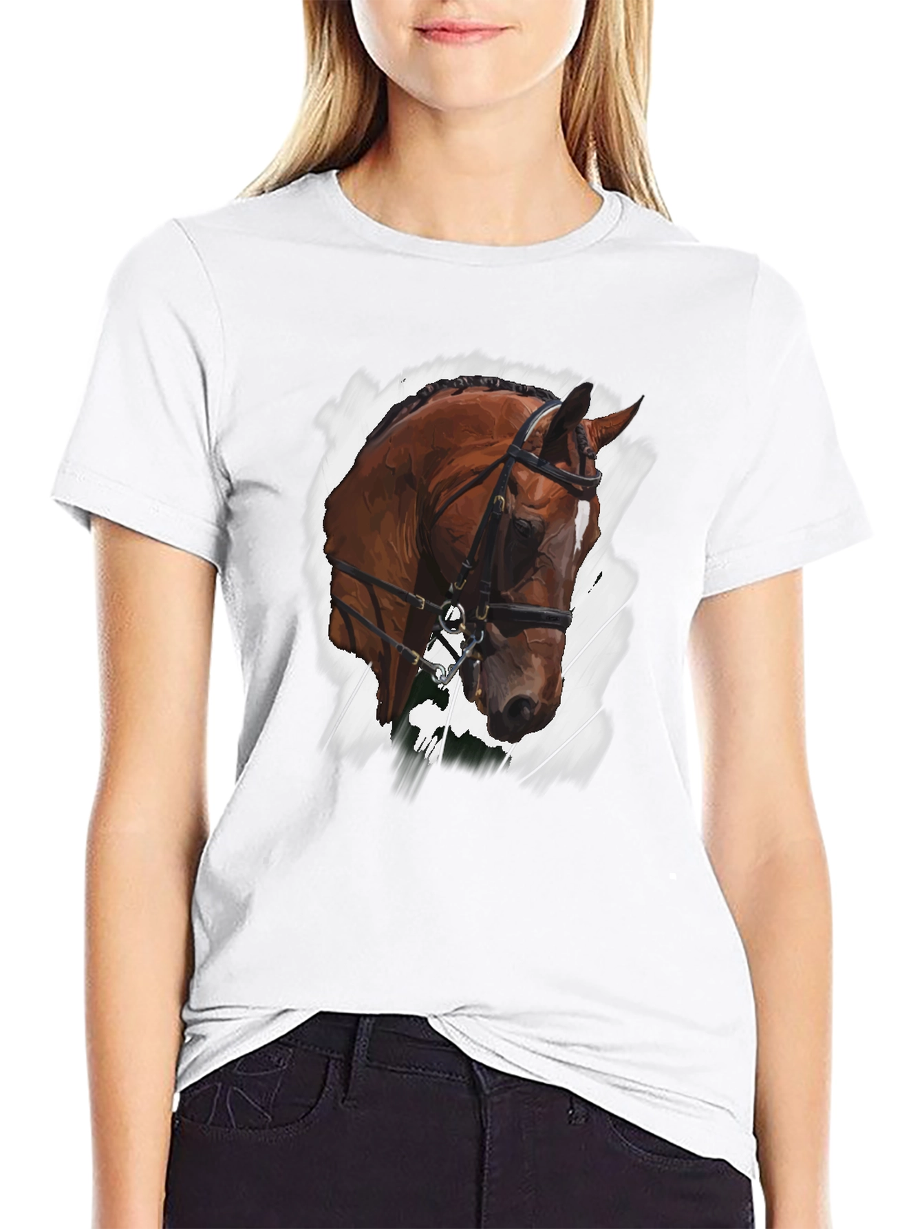 Horse Head Graphic T-Shirt - Black