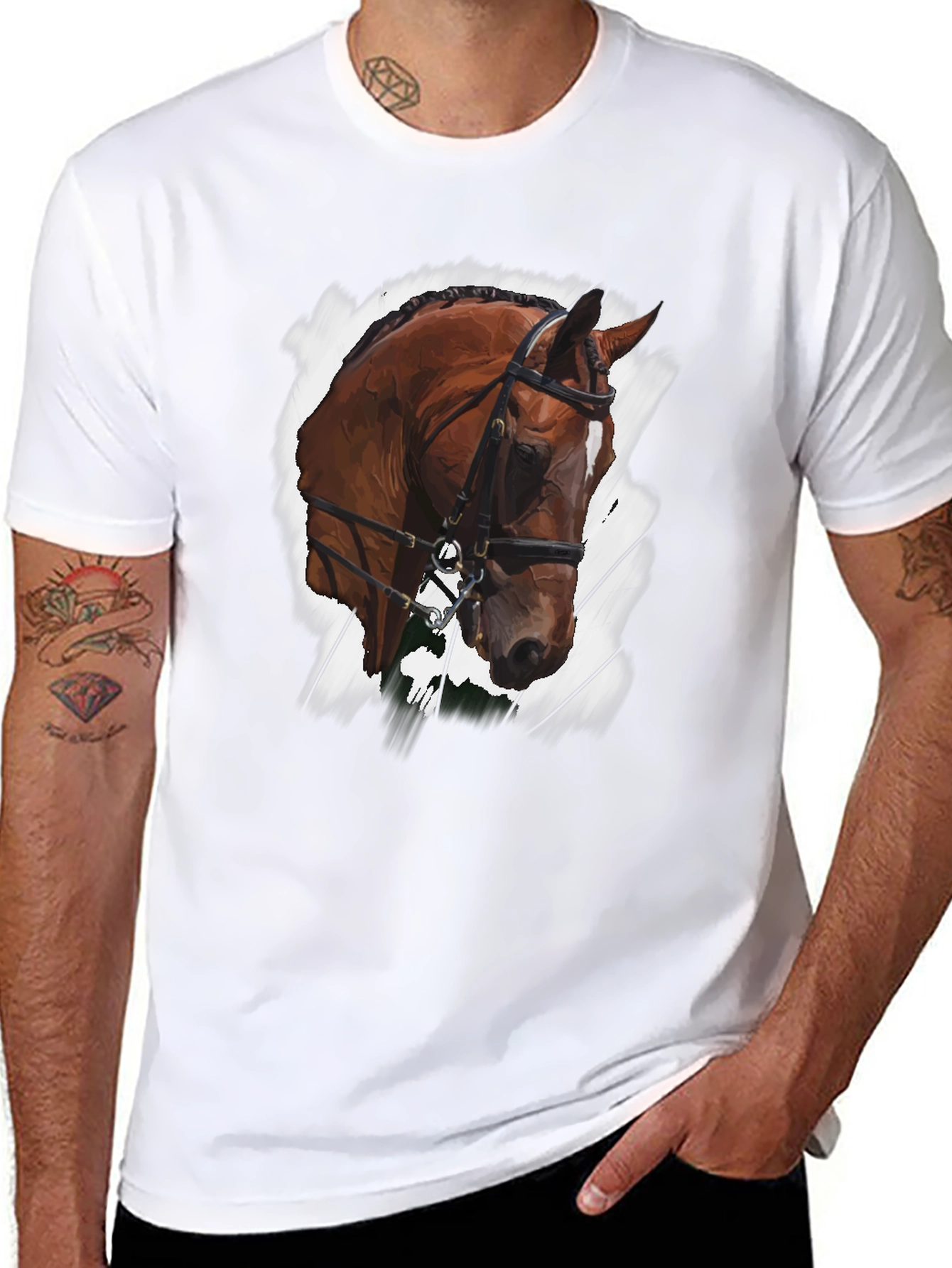 Horse Head Graphic T-Shirt - Black