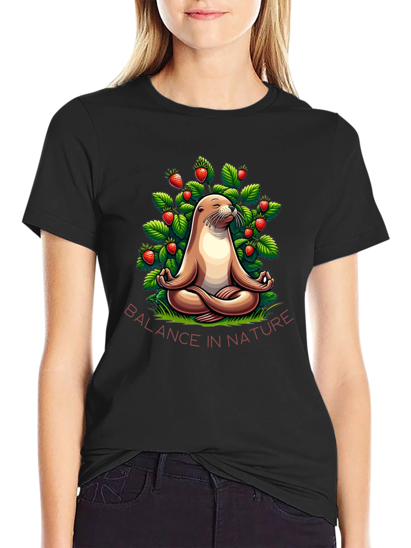 Balance in Nature Seal Meditation T-Shirt