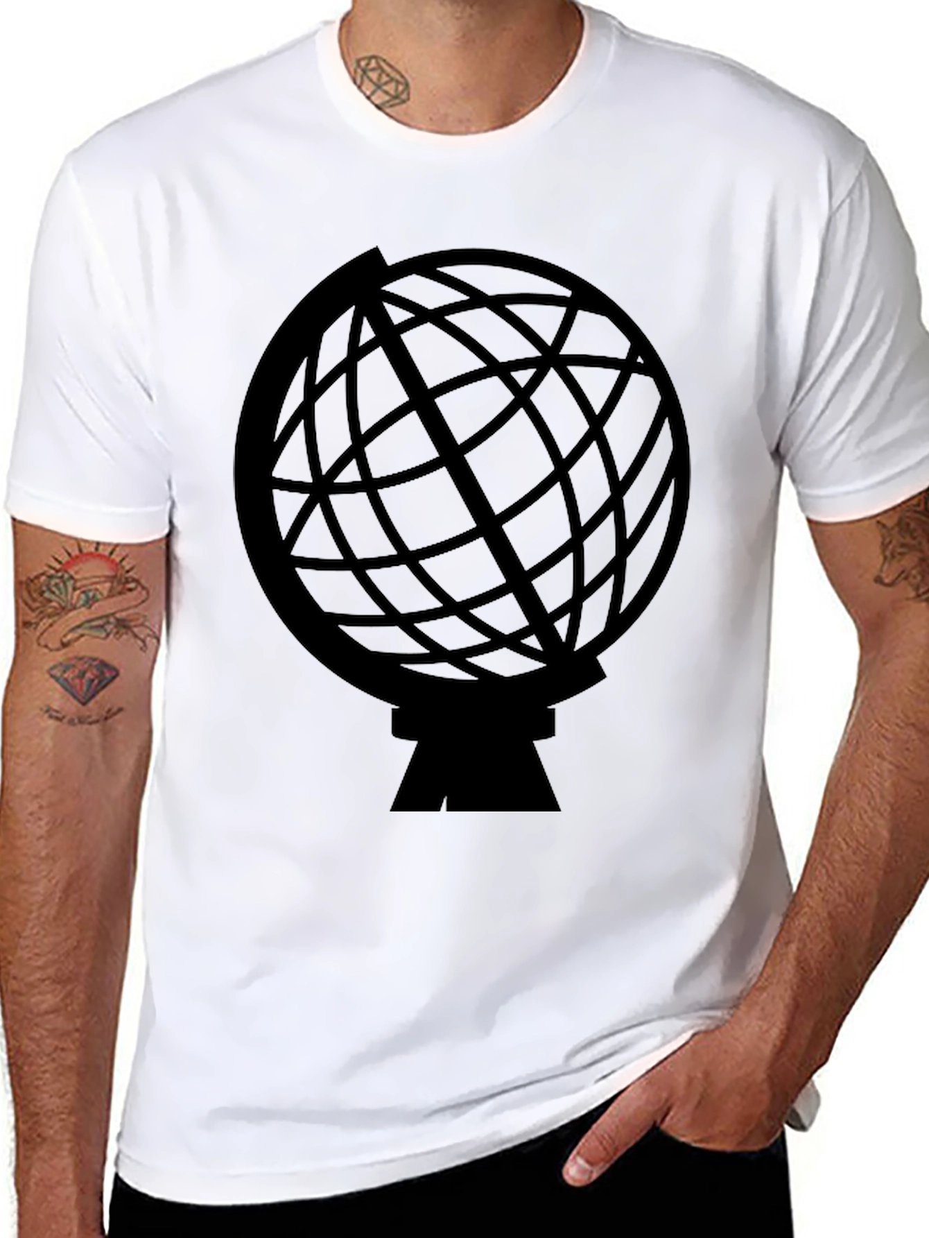 Globe Graphic Black T-Shirt