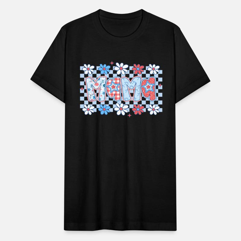 4th of July Mama Floral Checkered