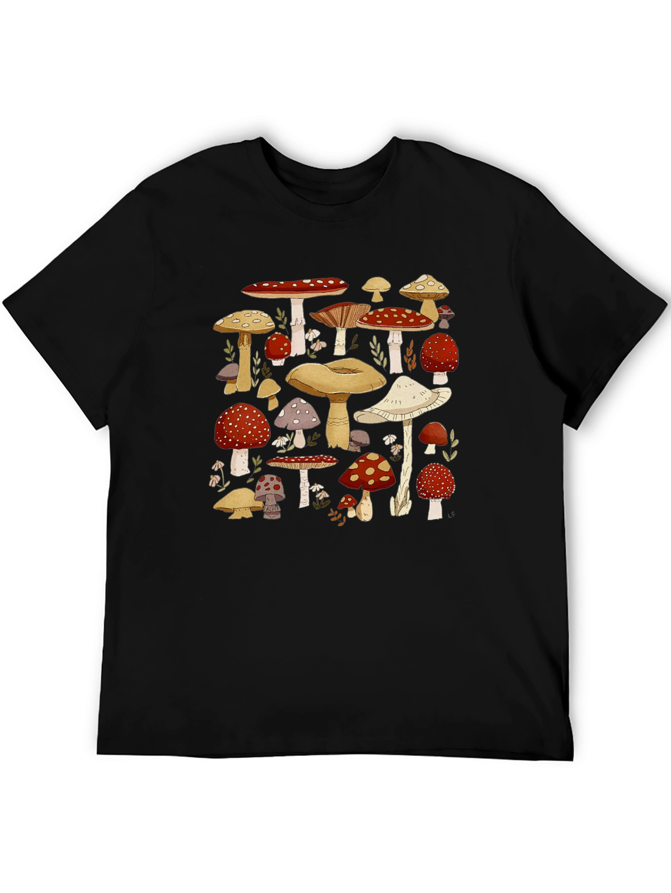 Mushroom Print T-Shirt - Whimsical Graphic Tee