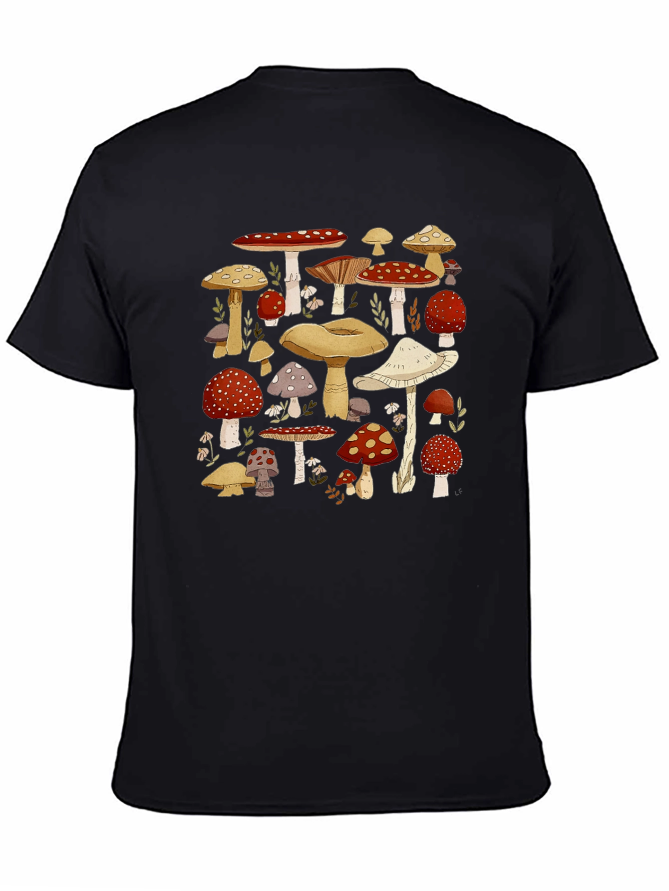 Mushroom Print T-Shirt - Whimsical Graphic Tee