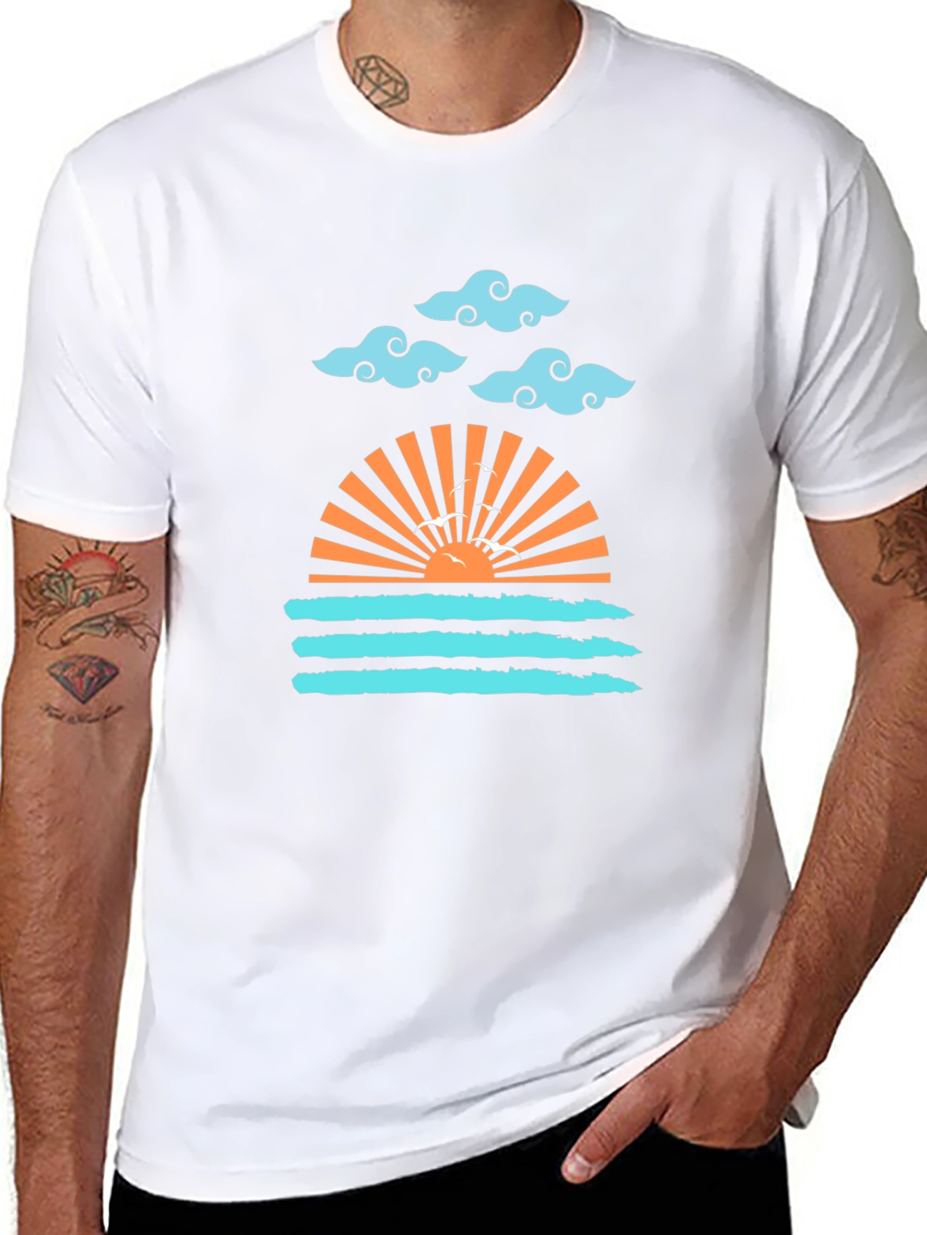 Sunset Waves Graphic Tee - Stylish Comfort