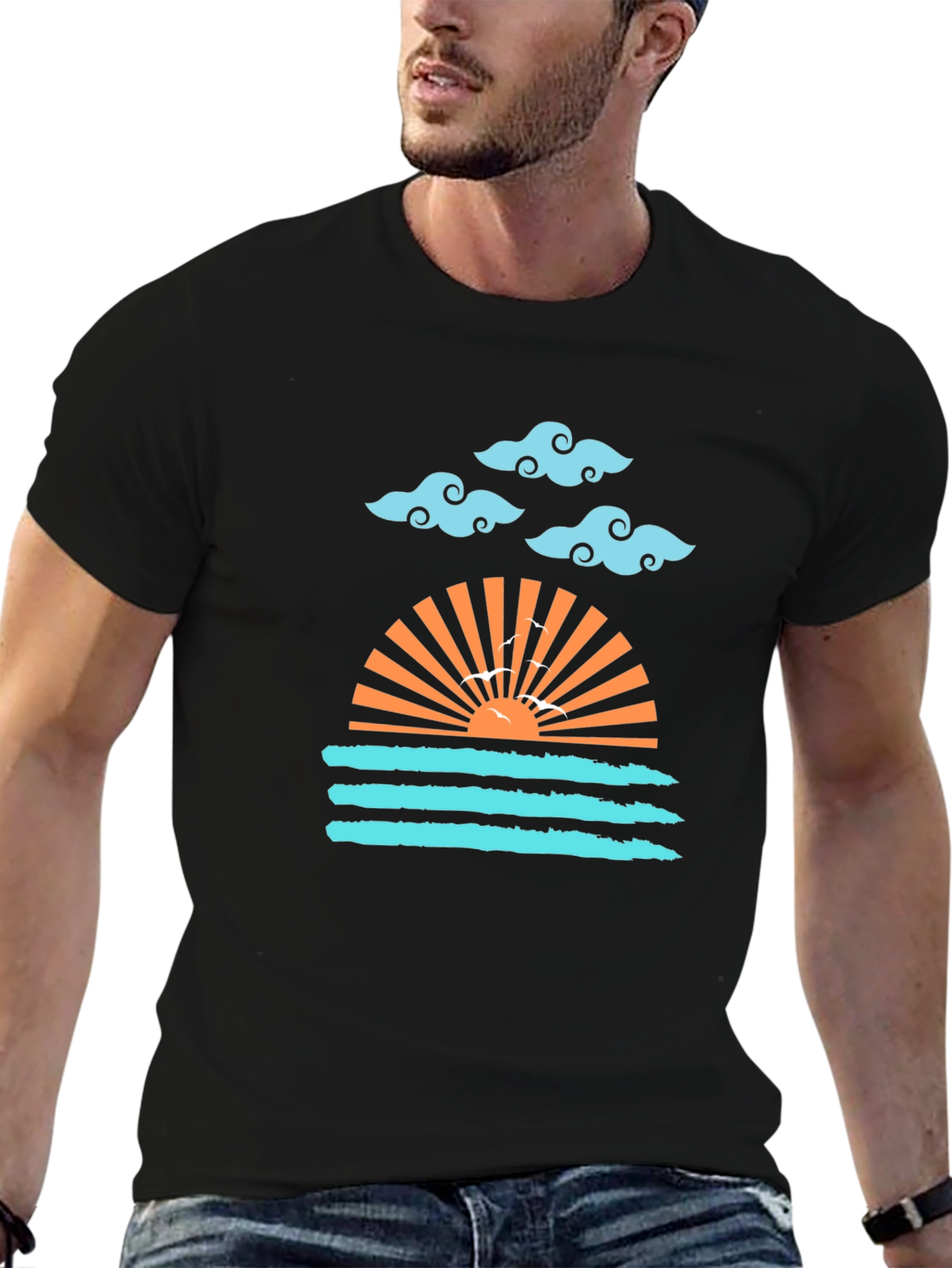 Sunset Waves Graphic Tee - Stylish Comfort