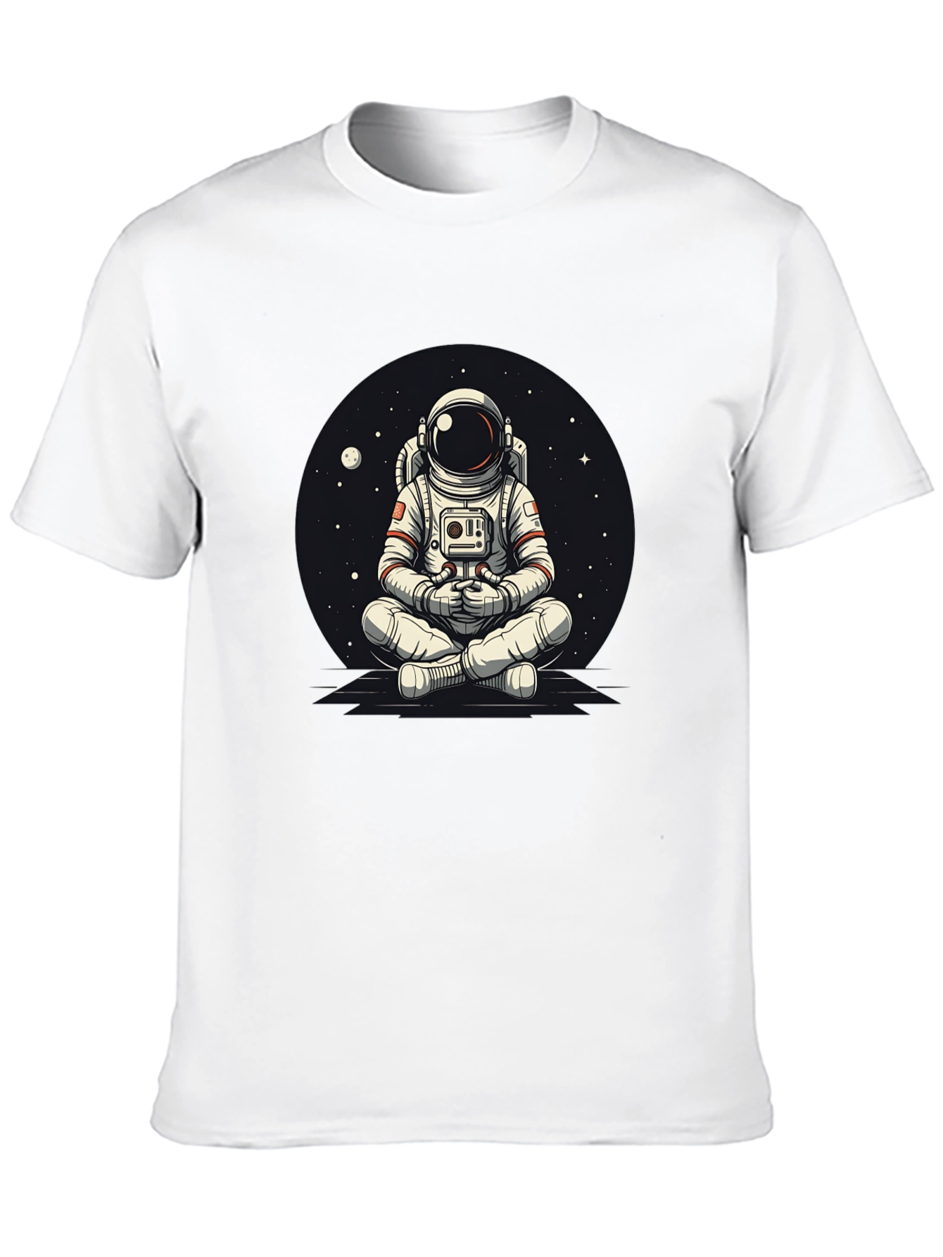 Meditating Astronaut Graphic Tee - Cool Space Design