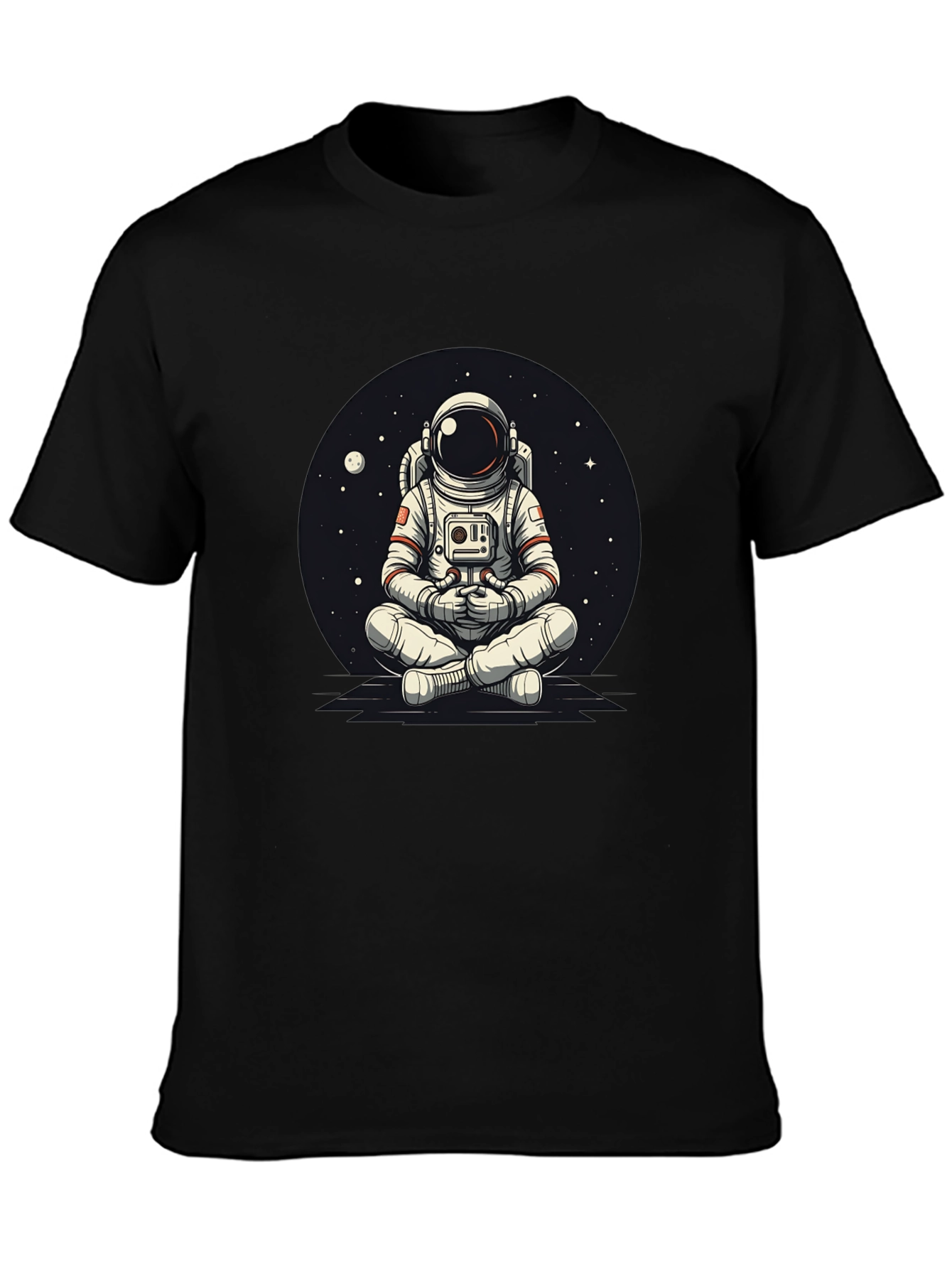 Meditating Astronaut Graphic Tee - Cool Space Design