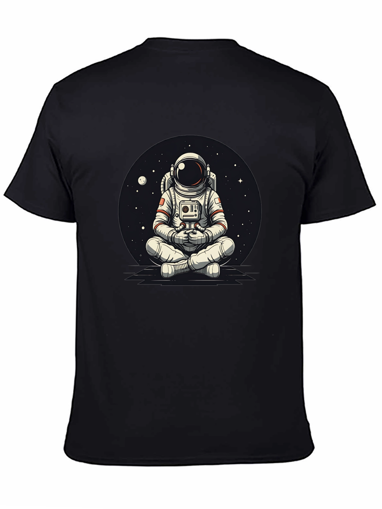 Meditating Astronaut Graphic Tee - Cool Space Design