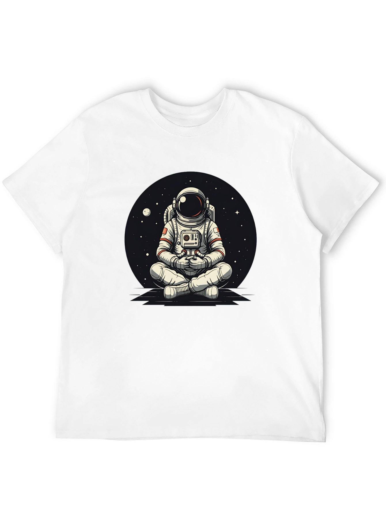 Meditating Astronaut Graphic Tee - Cool Space Design