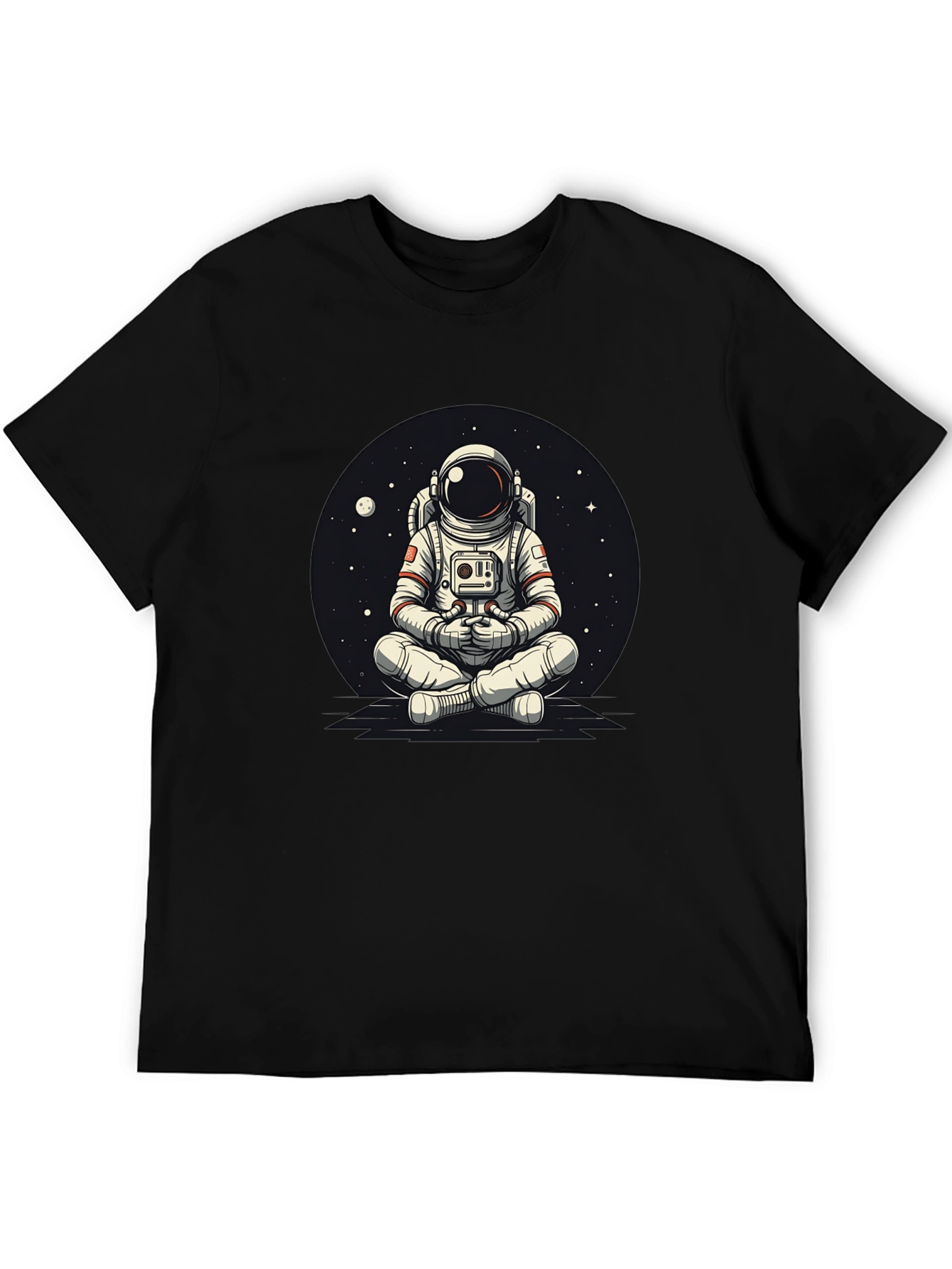Meditating Astronaut Graphic Tee - Cool Space Design