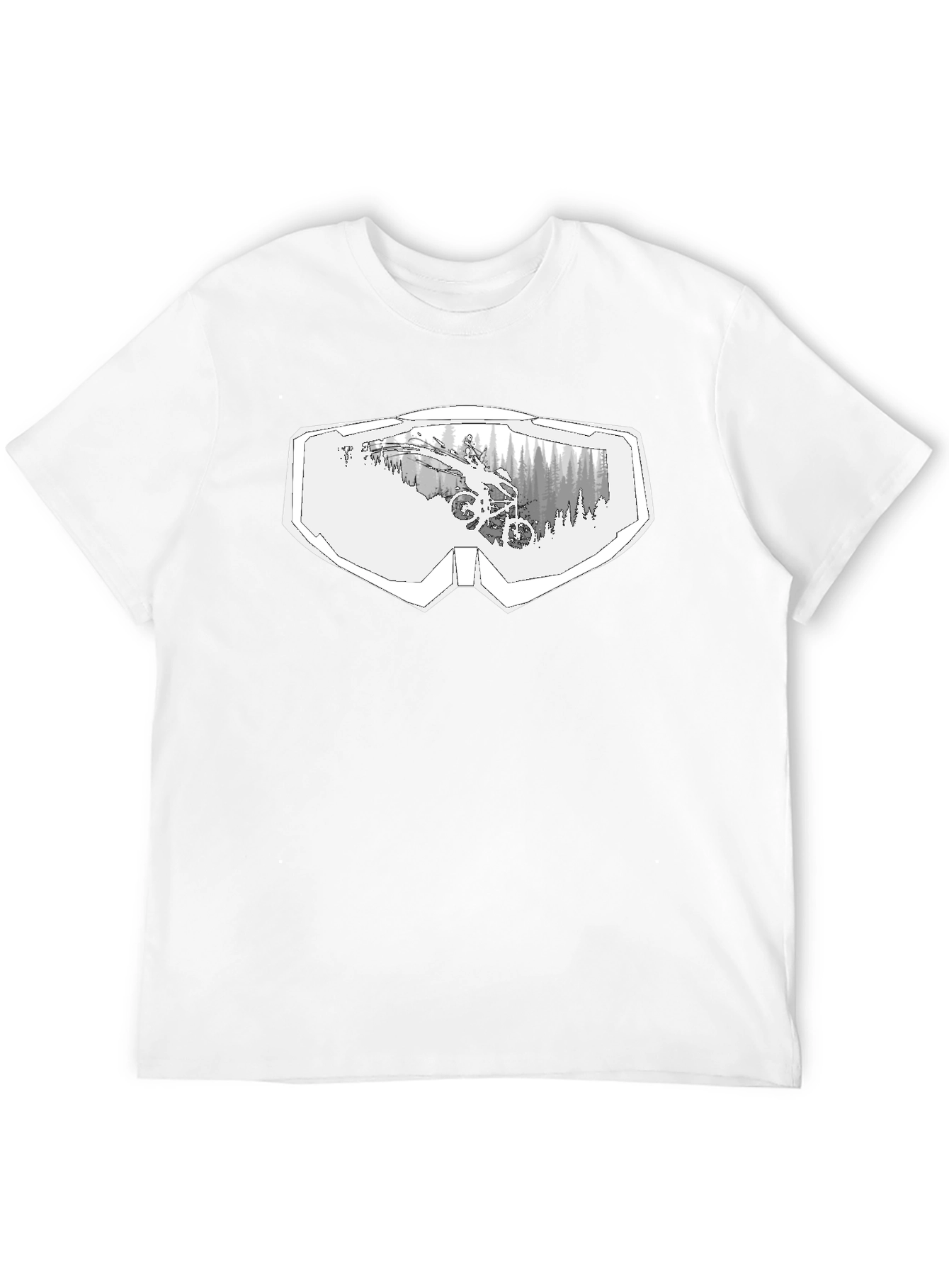 Mountain Bike Goggles Graphic Black T-Shirt