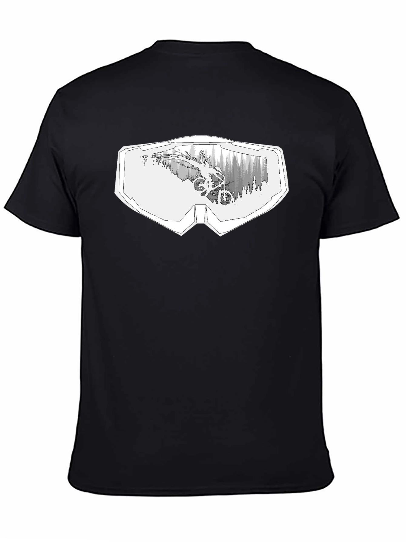 Mountain Bike Goggles Graphic Black T-Shirt