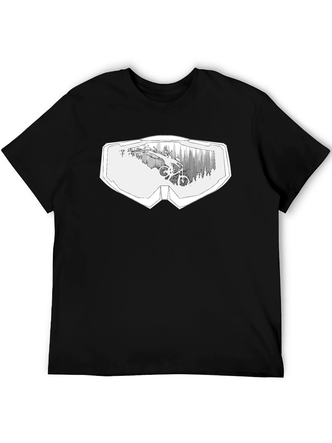 Mountain Bike Goggles Graphic Black T-Shirt