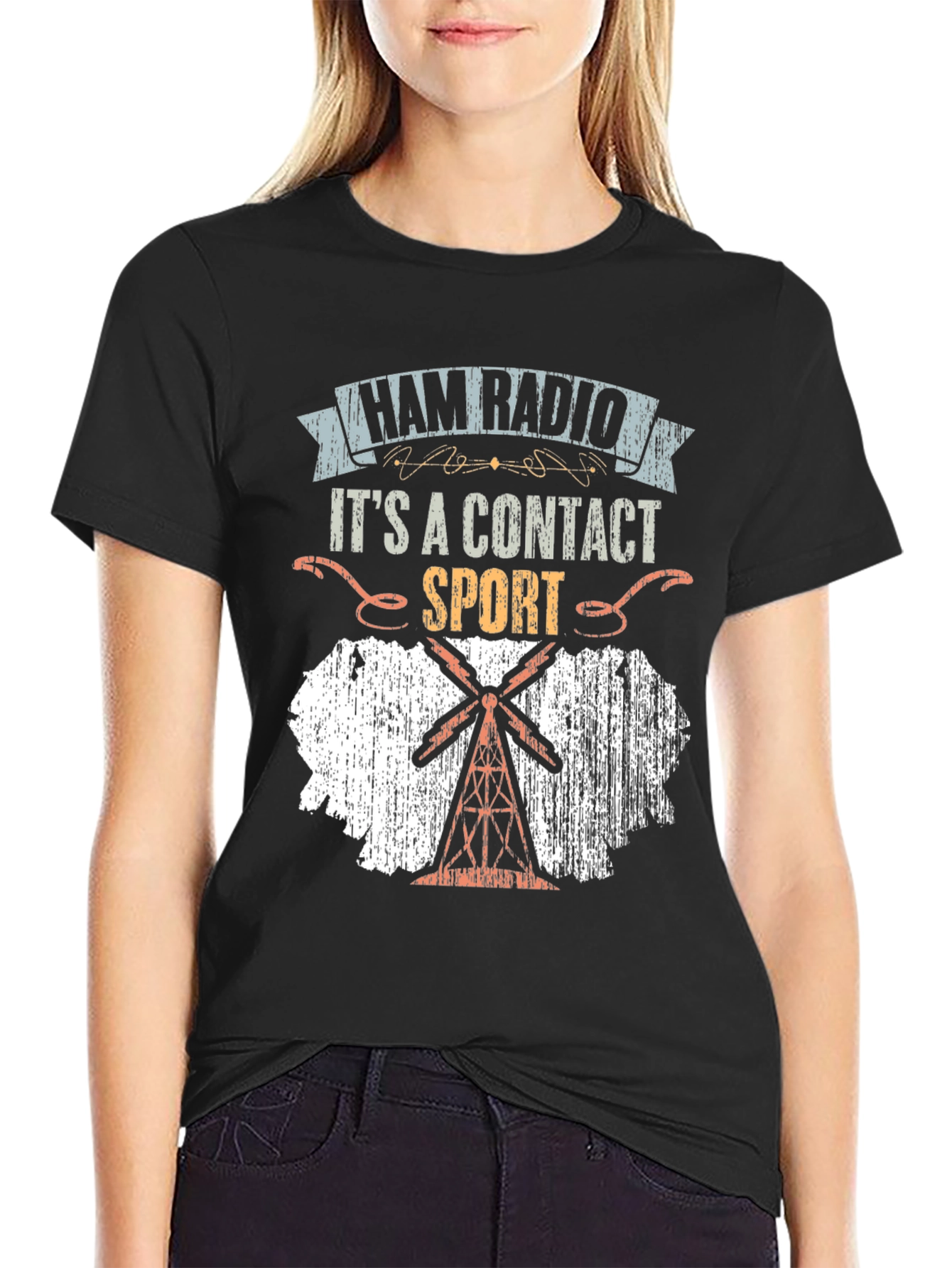 Ham Radio Contact Sport Graphic T-Shirt