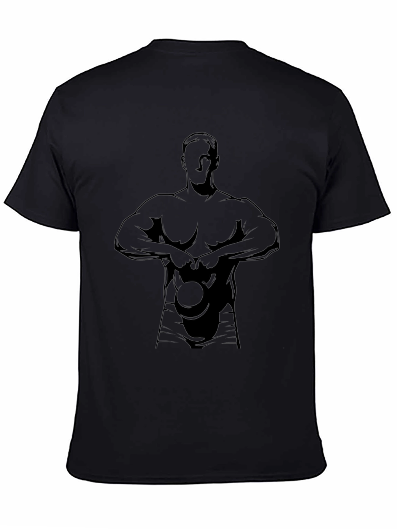 Mens Black Fitness Graphic T-Shirt