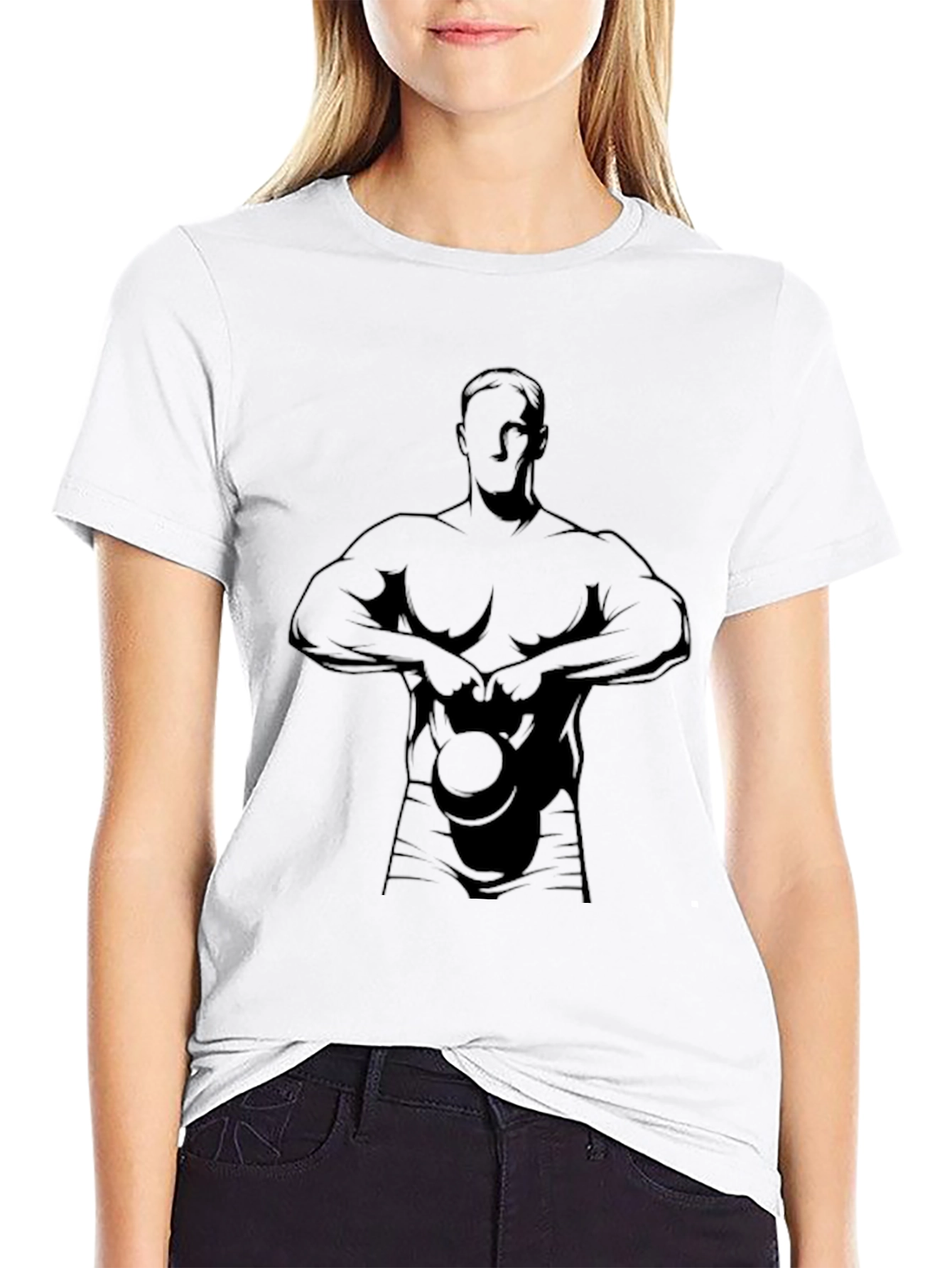 Mens Black Fitness Graphic T-Shirt
