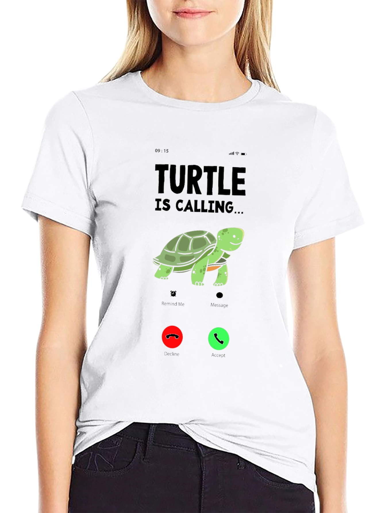 Turtle is Calling T-Shirt Novelty Graphic Tee