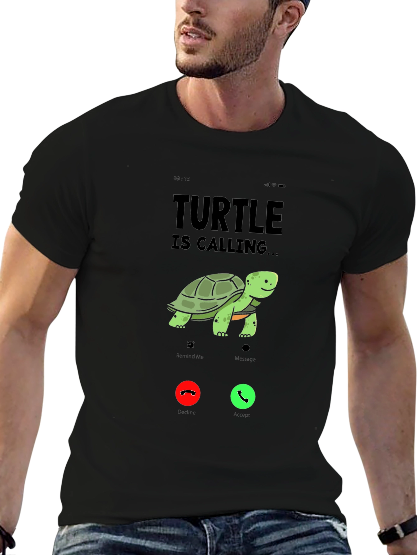 Turtle is Calling T-Shirt Novelty Graphic Tee