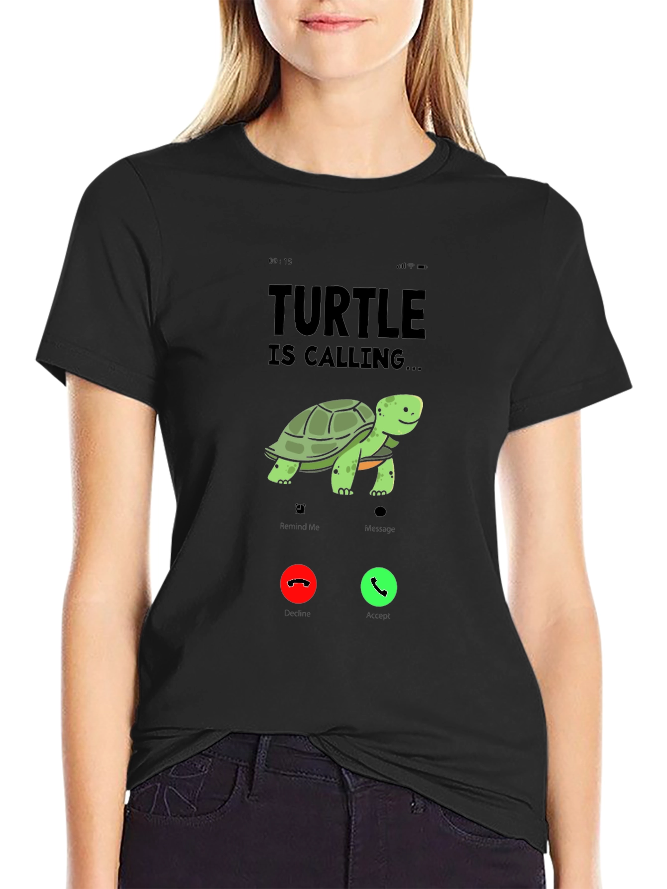 Turtle is Calling T-Shirt Novelty Graphic Tee
