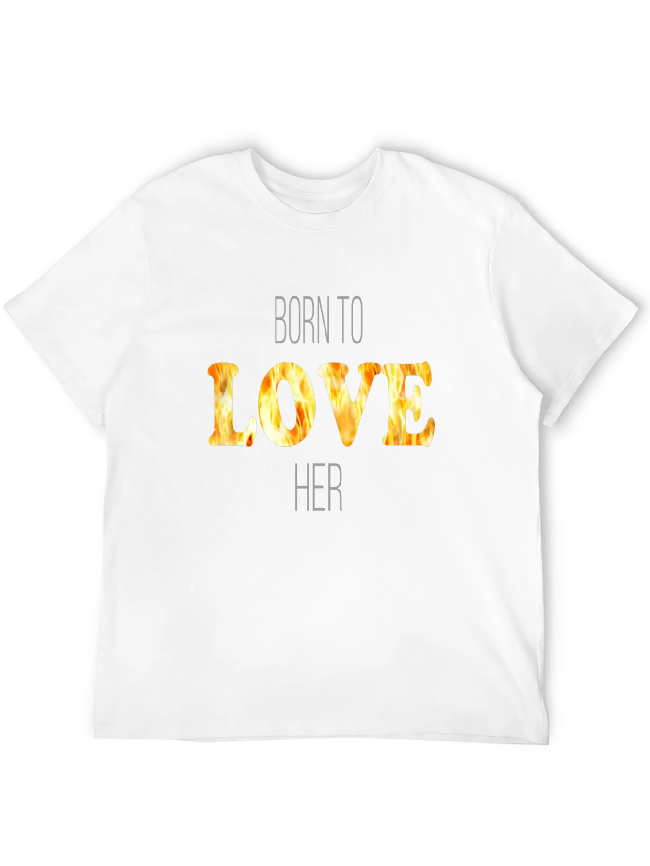 Born To Love Her Flame Graphic Black T-Shirt
