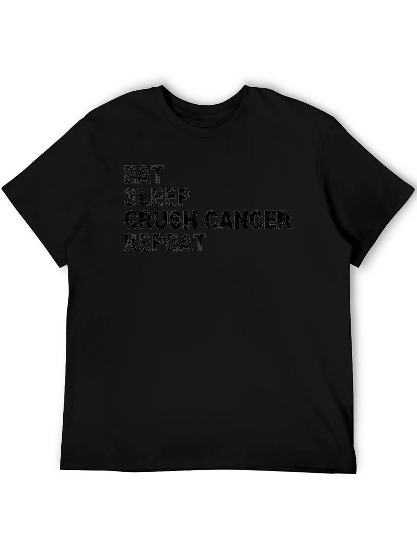 Eat Sleep Crush Cancer Repeat Black T-Shirt