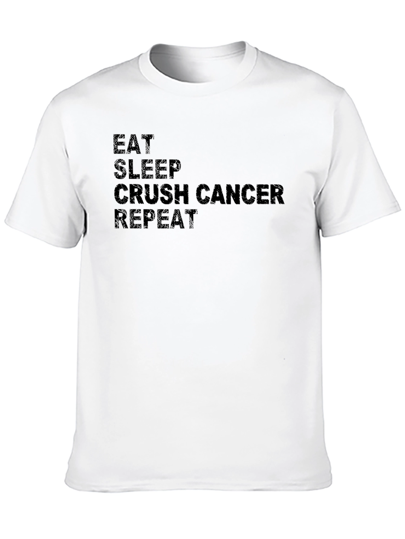 Eat Sleep Crush Cancer Repeat Black T-Shirt