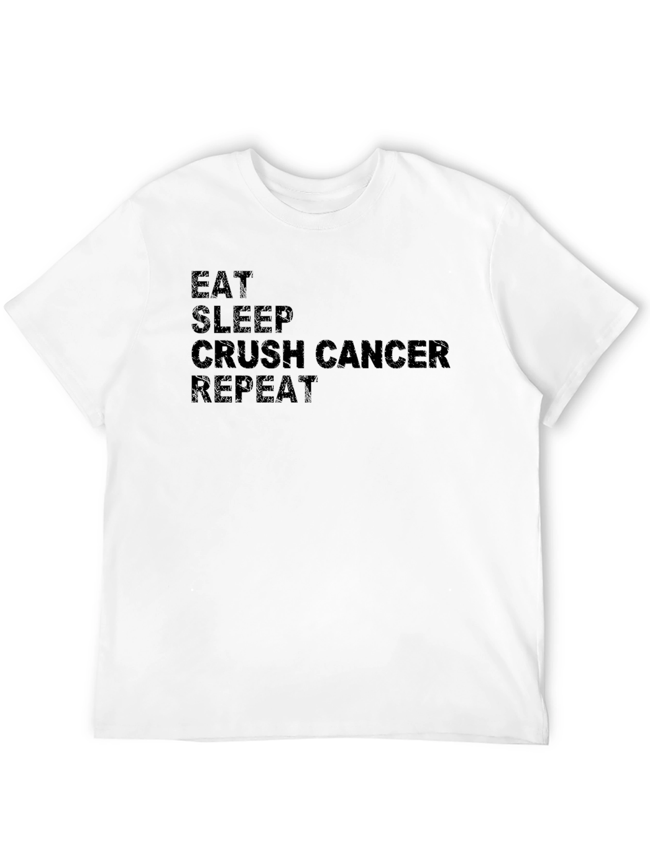 Eat Sleep Crush Cancer Repeat Black T-Shirt