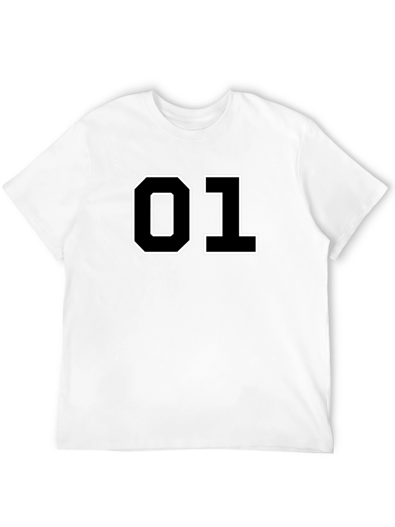 Black T-Shirt with White Number 01