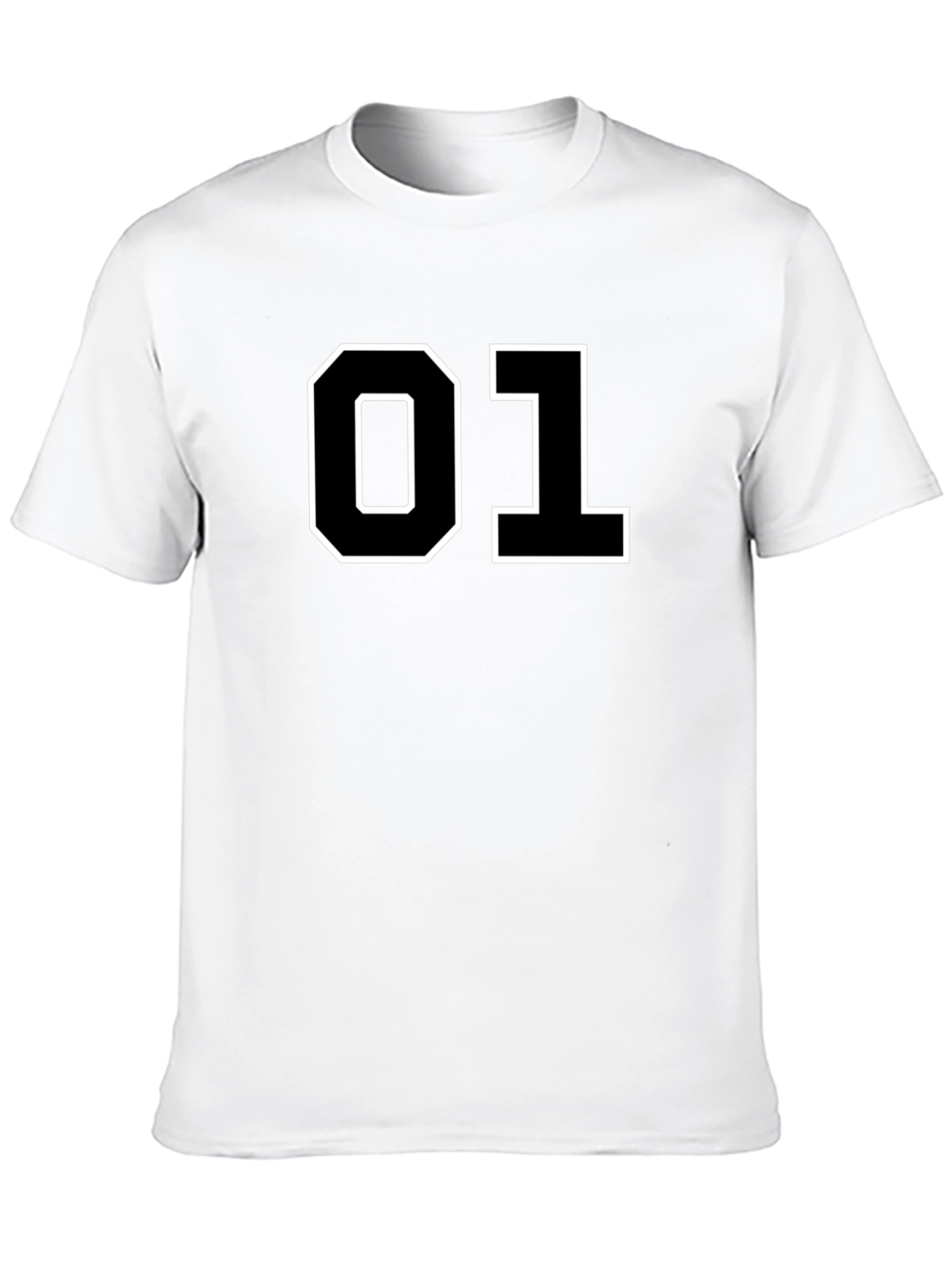 Black T-Shirt with White Number 01