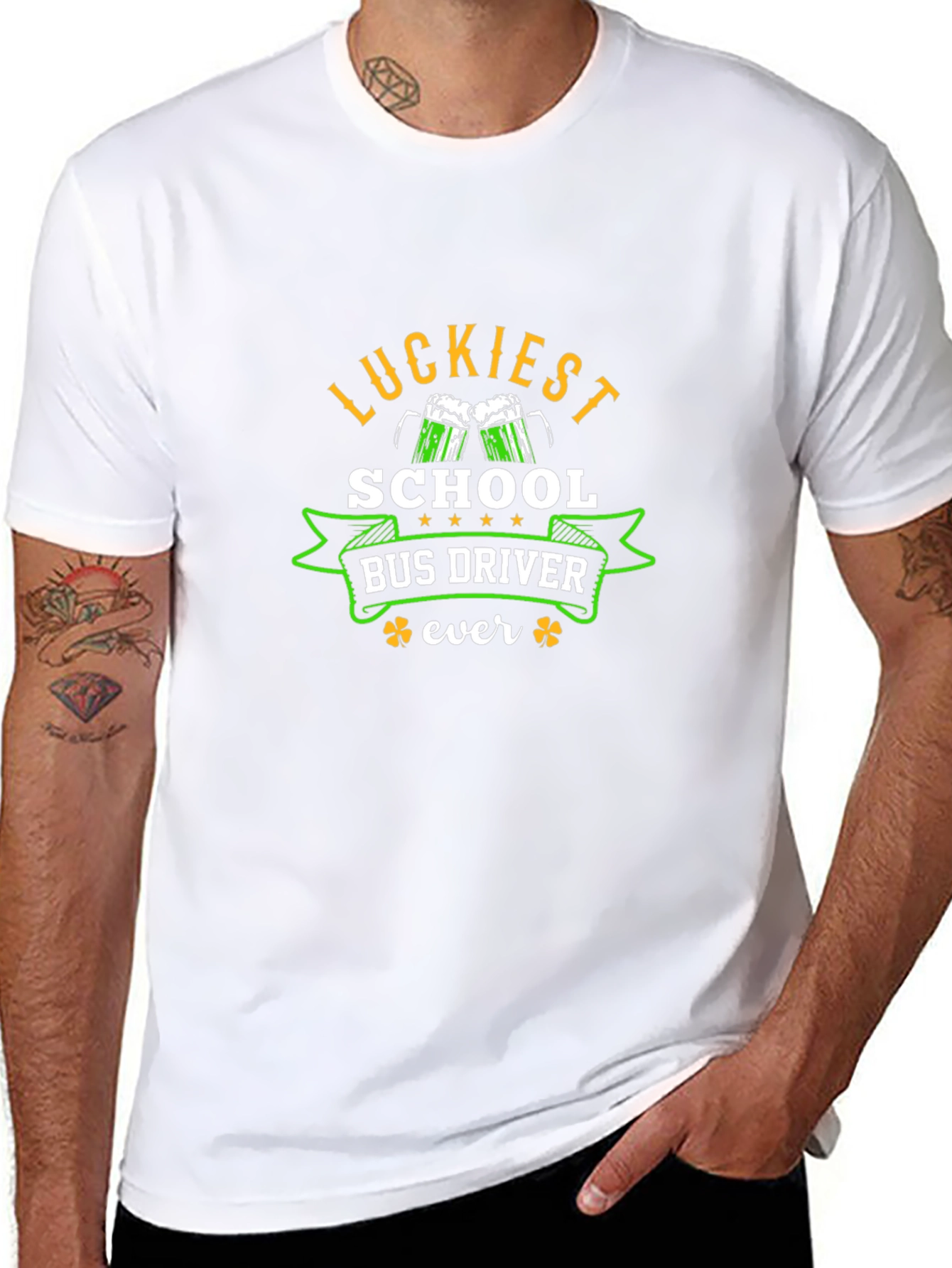 Luckiest School Bus Driver Ever Black T-Shirt