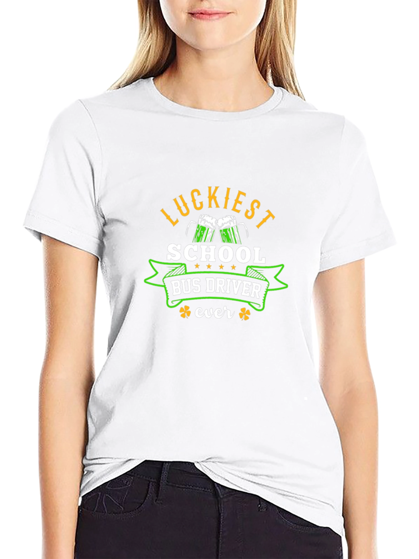 Luckiest School Bus Driver Ever Black T-Shirt