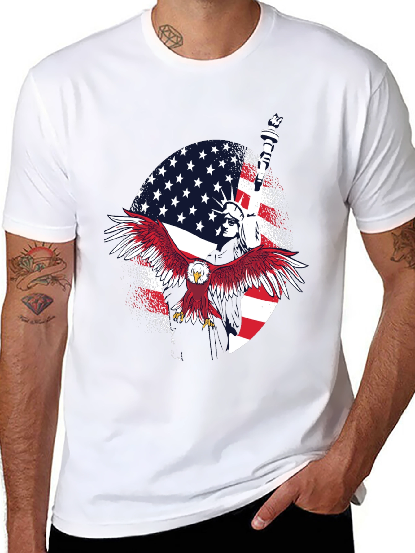 Patriotic Eagle & Liberty Graphic Tee