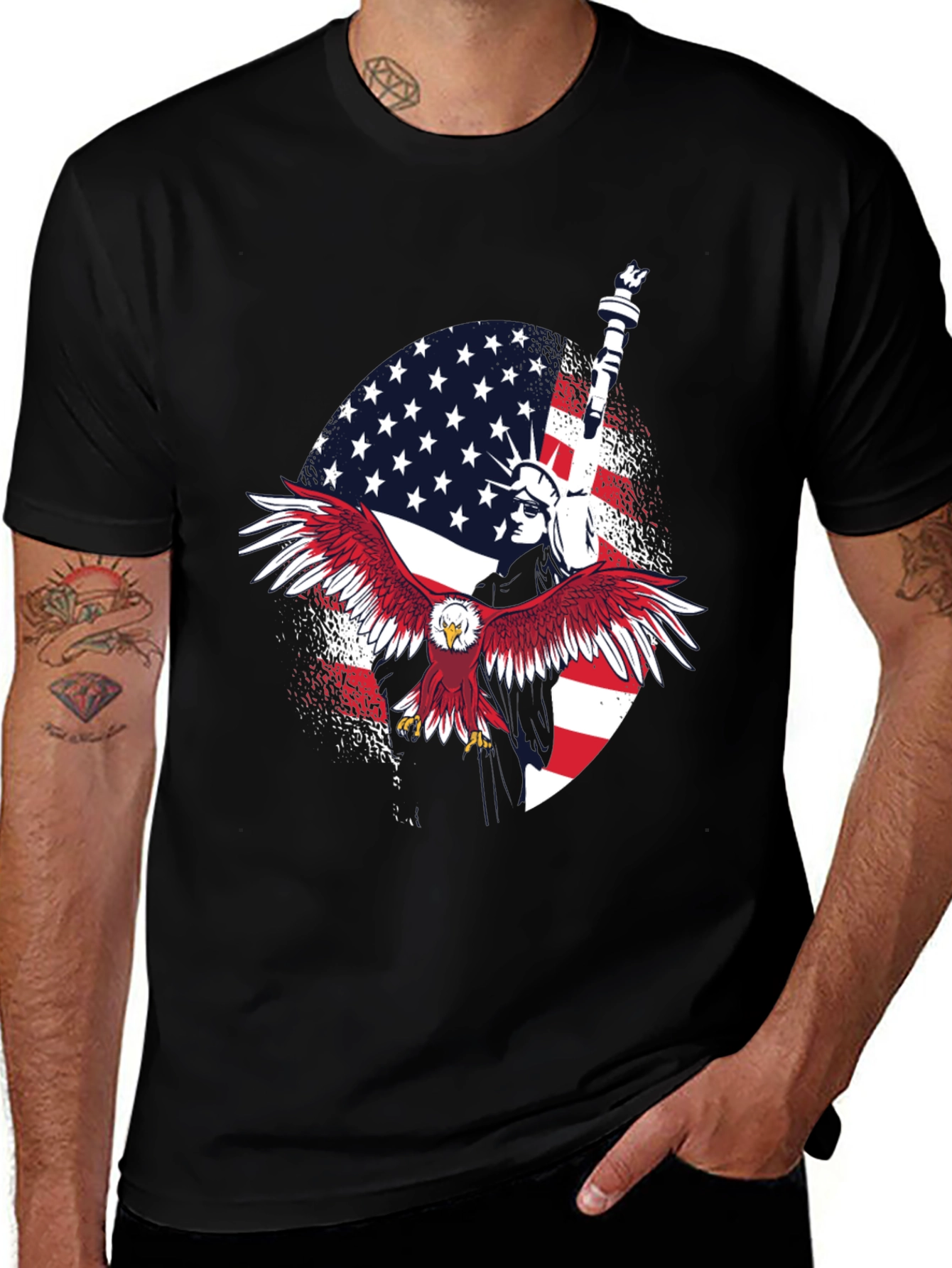 Patriotic Eagle & Liberty Graphic Tee