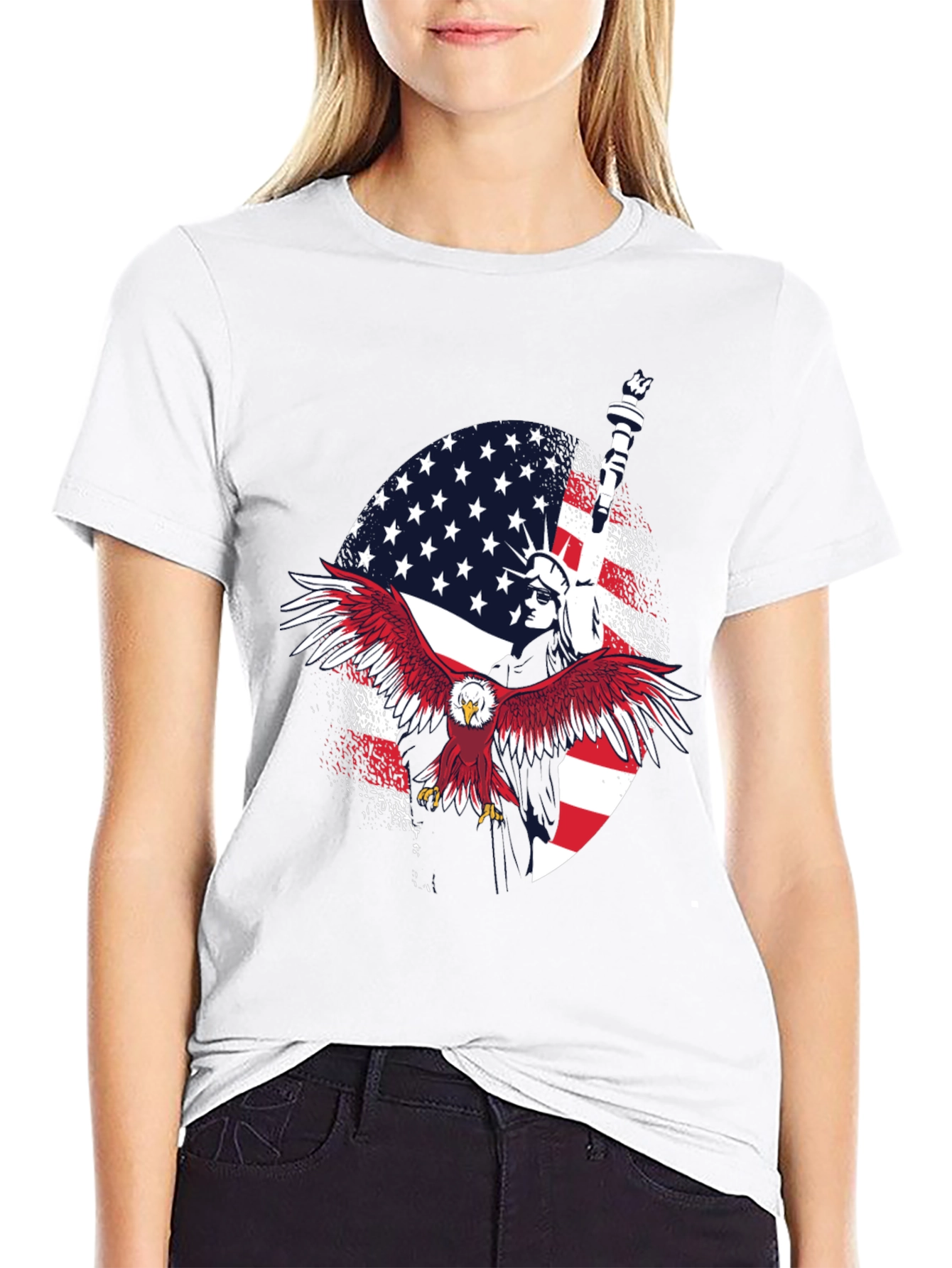 Patriotic Eagle & Liberty Graphic Tee