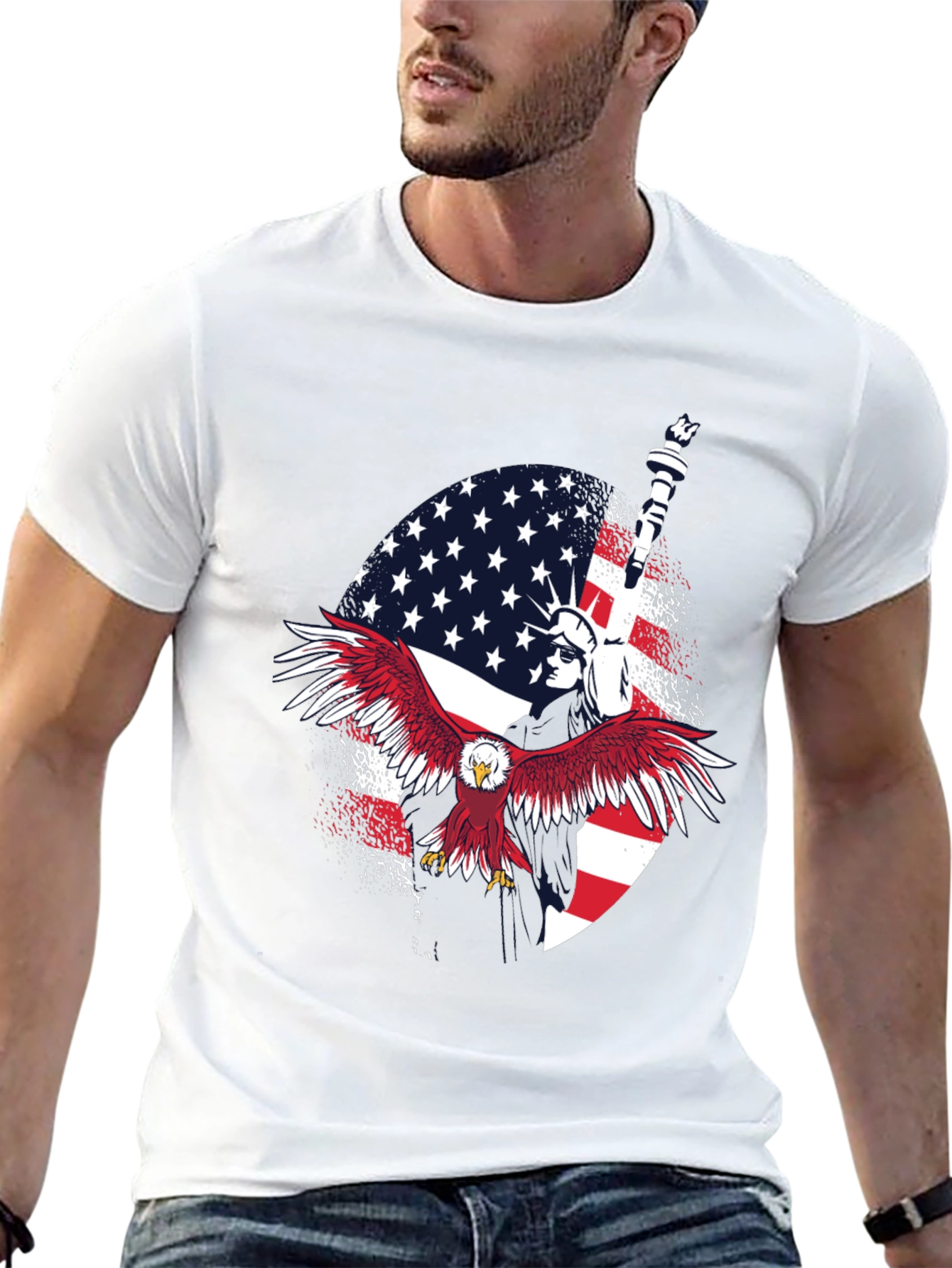 Patriotic Eagle & Liberty Graphic Tee
