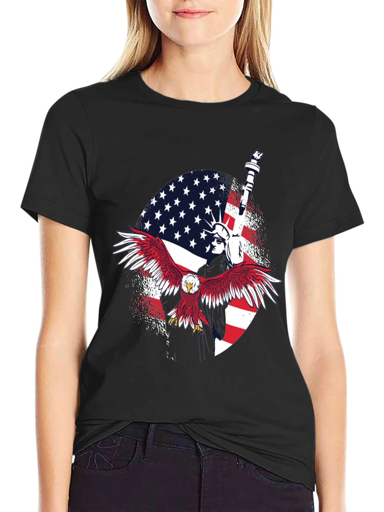Patriotic Eagle & Liberty Graphic Tee