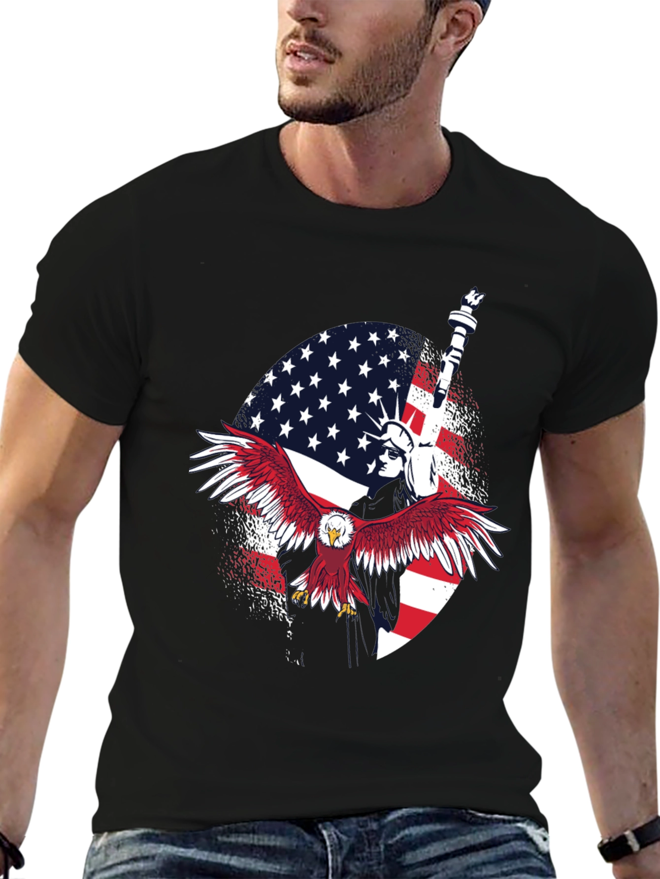 Patriotic Eagle & Liberty Graphic Tee