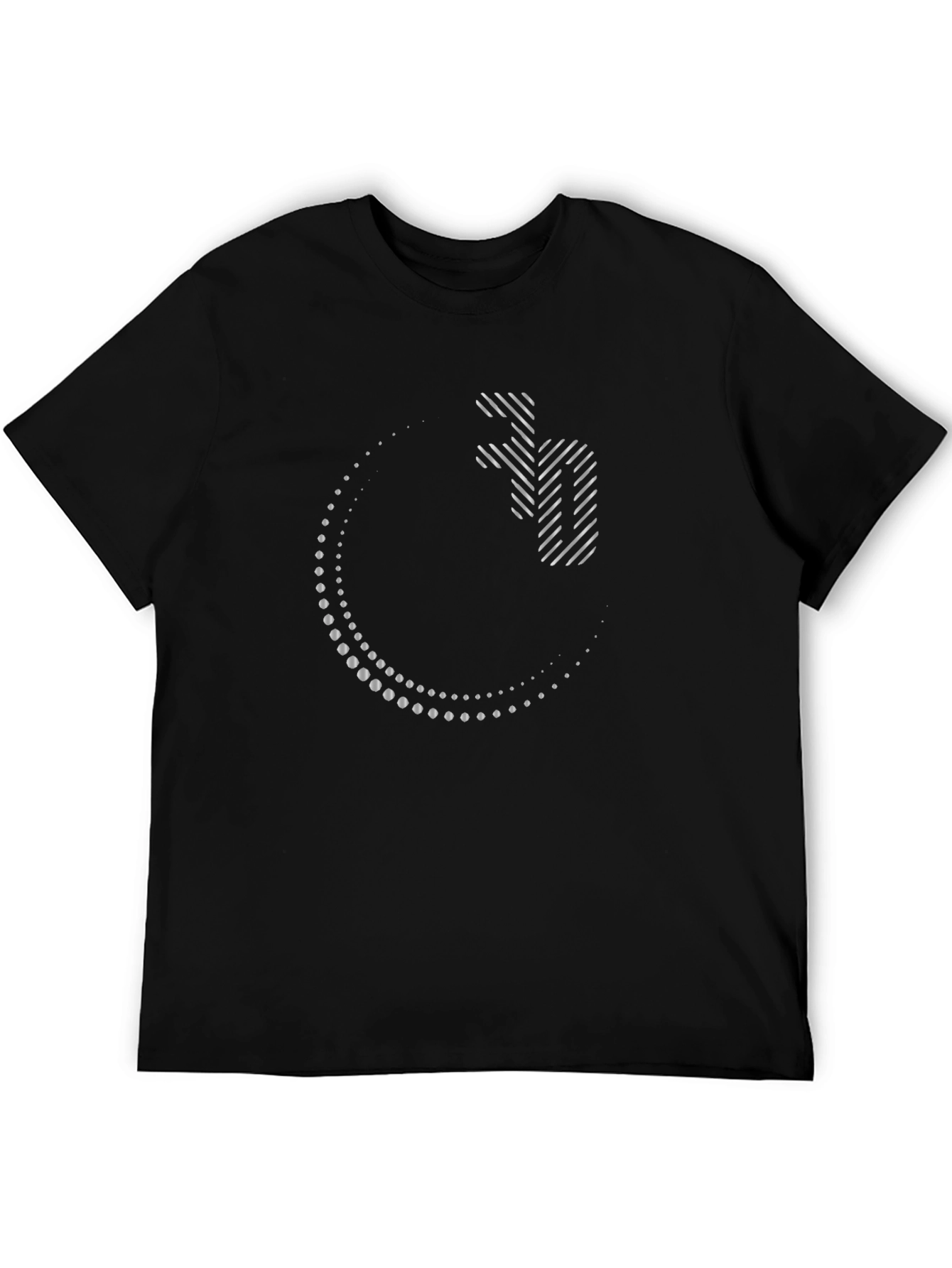 Modern Graphic Print Black T-Shirt