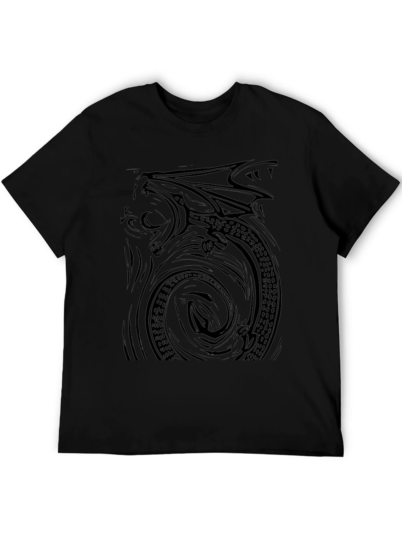 Mens Black Dragon Graphic T-Shirt