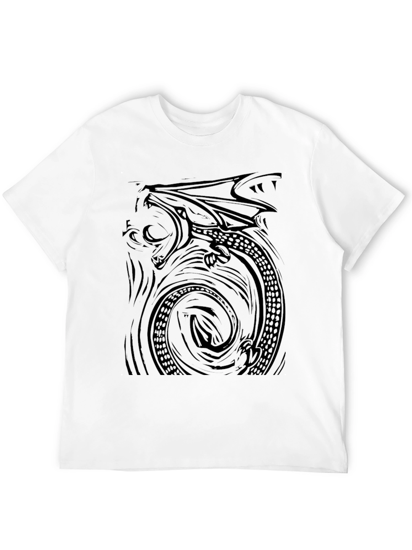 Mens Black Dragon Graphic T-Shirt